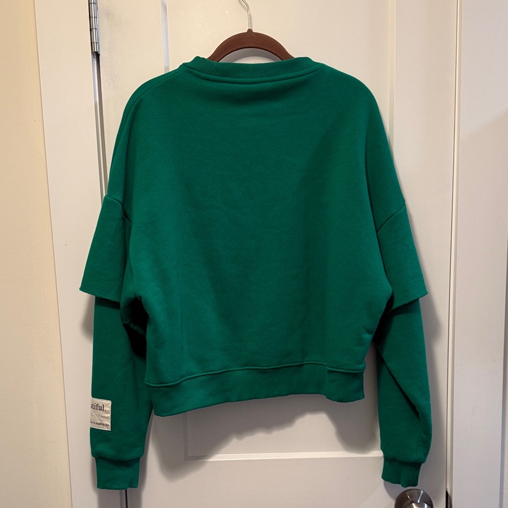 Green Ruffled Sweater - Picture 3 of 6